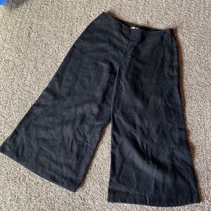 Eileen fisher linen blend wide leg pants trousers